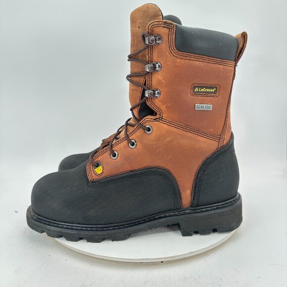 Lacrosse Men Size 11.5 Brown Metatarsal Composite Toe Highwall 8" Miners Boot - Picture 1 of 11
